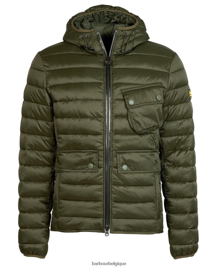 vêtements Barbour veste matelassée à capuche racer ouston sage Hommes T2L6ZP115