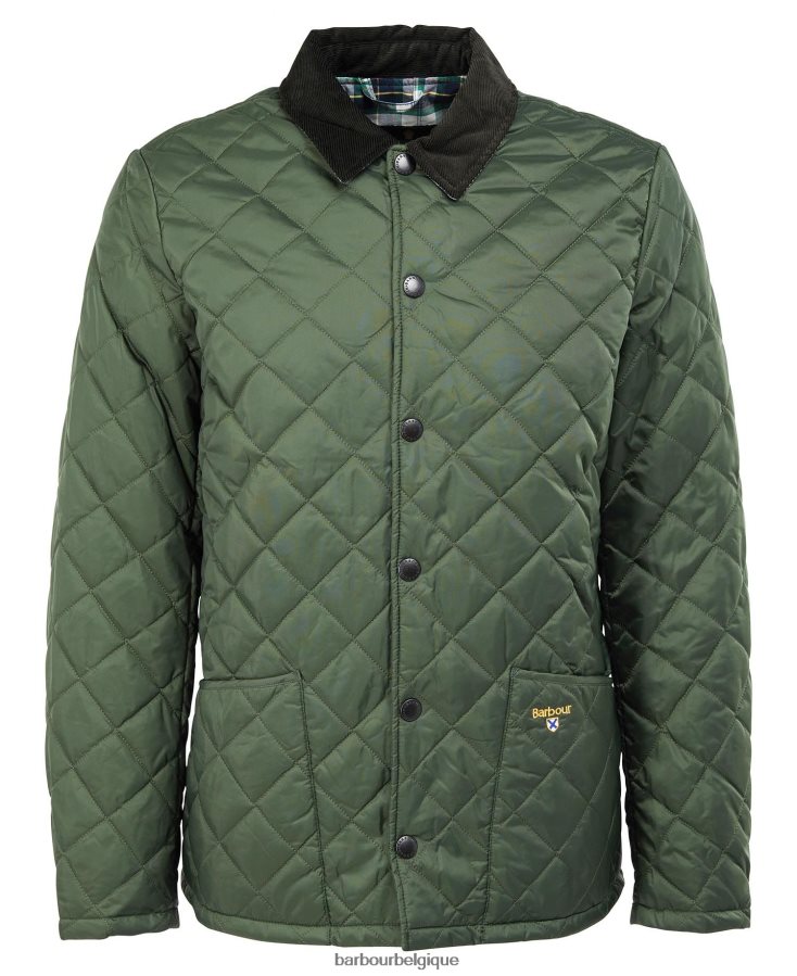 vêtements Barbour veste matelassée à chevrons marron militaire/lierre d\'été Hommes T2L6ZP118