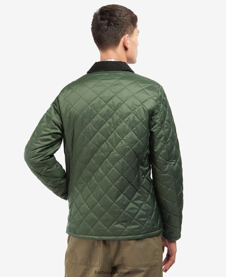vêtements Barbour veste matelassée à chevrons marron militaire/lierre d\'été Hommes T2L6ZP118