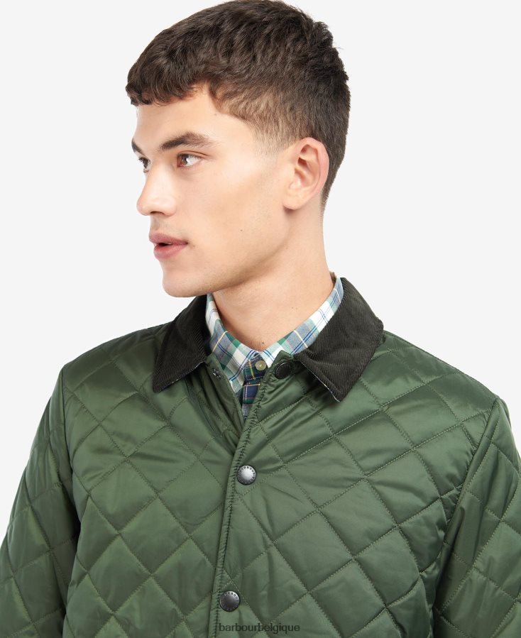 vêtements Barbour veste matelassée à chevrons marron militaire/lierre d\'été Hommes T2L6ZP118