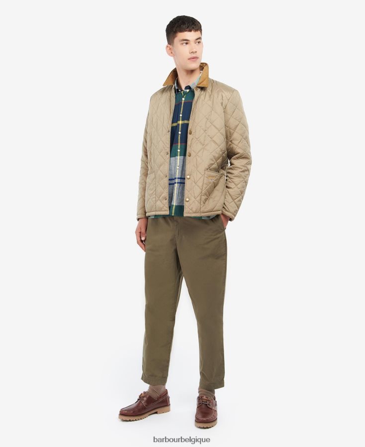 vêtements Barbour veste matelassée à chevrons marron militaire/lierre d\'été Hommes T2L6ZP158