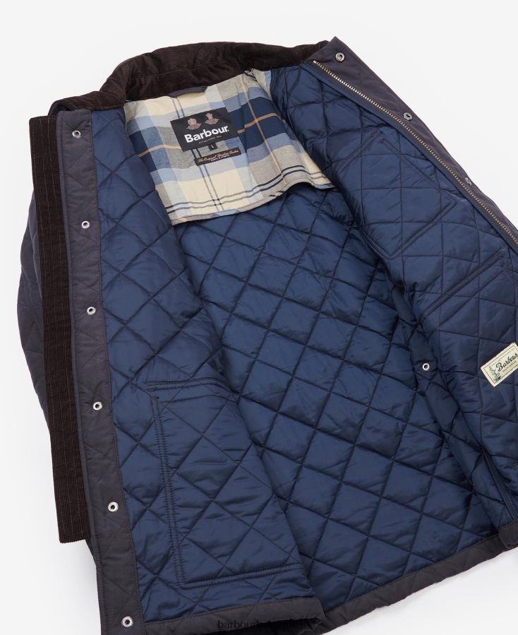 vêtements Barbour veste matelassée horsley tartan bleu marine/rivière bouleau Hommes T2L6ZP155