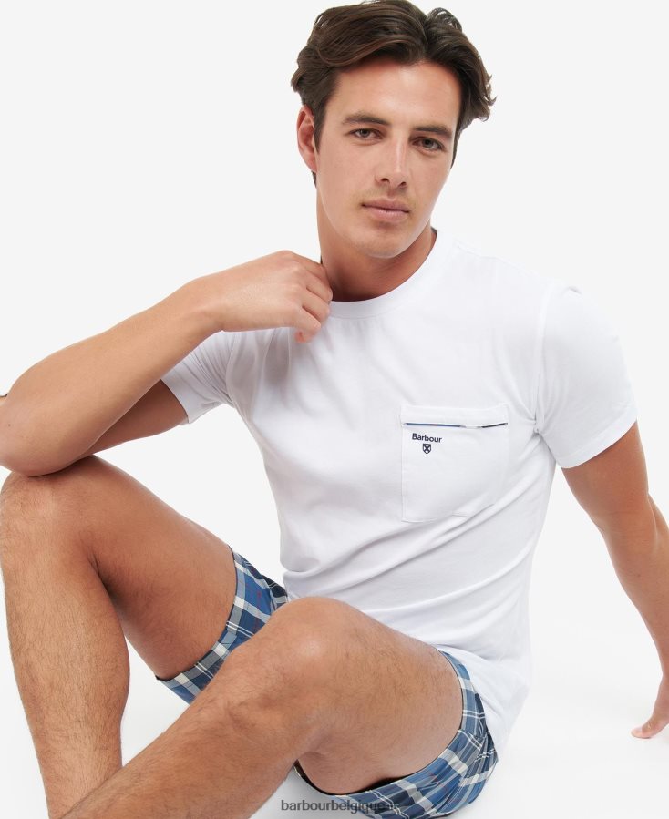 vêtements Barbour ensemble pyjama bailes tartan marine d'été Hommes T2L6ZP1243