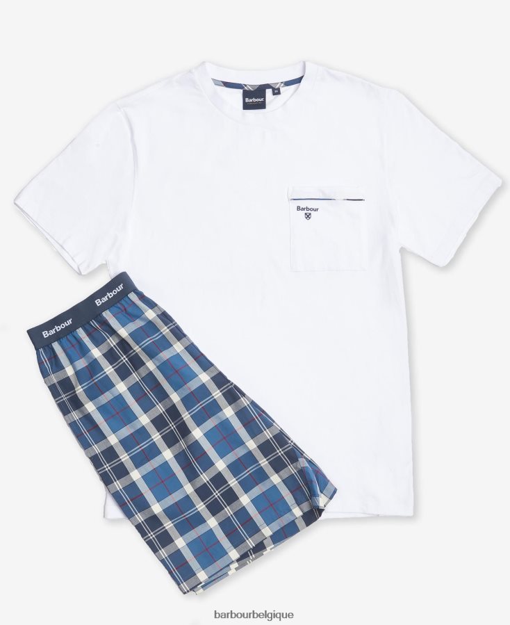 vêtements Barbour ensemble pyjama bailes tartan marine d\'été Hommes T2L6ZP1243